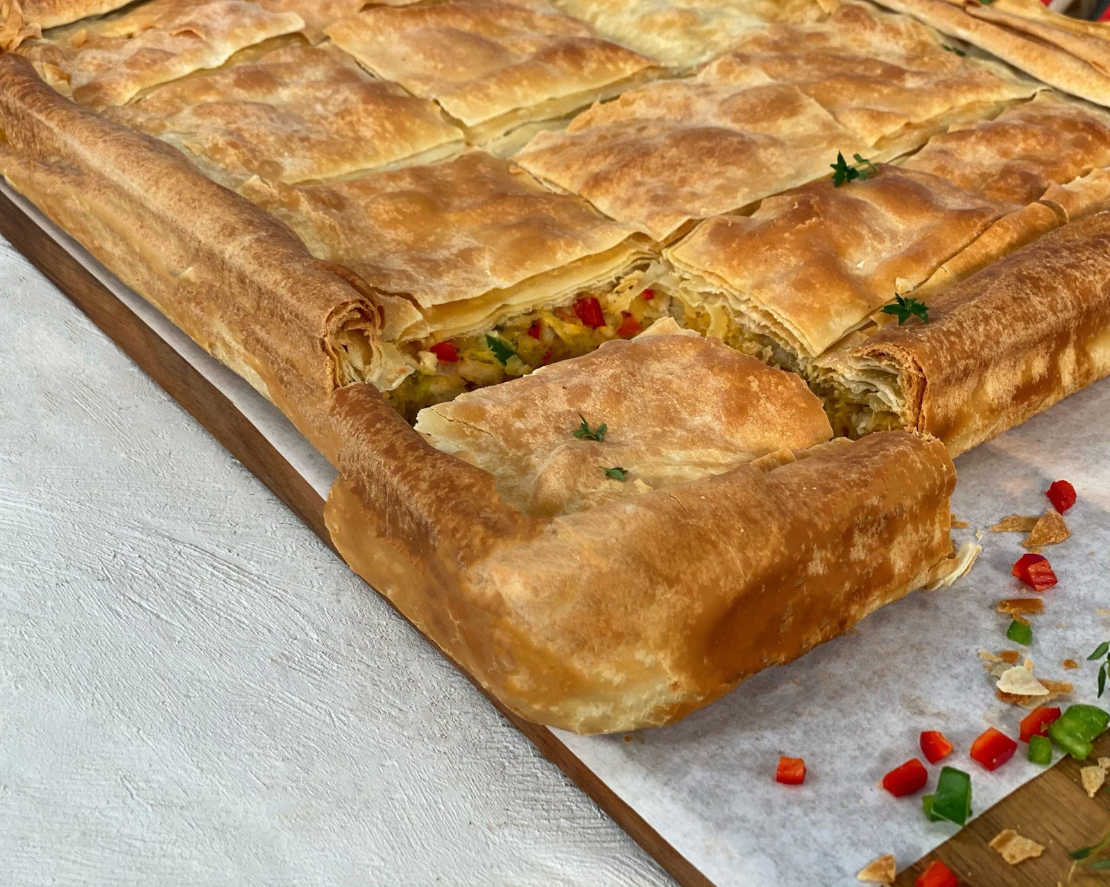 Κοτόπιτα με Πράσο και Πιπεριές