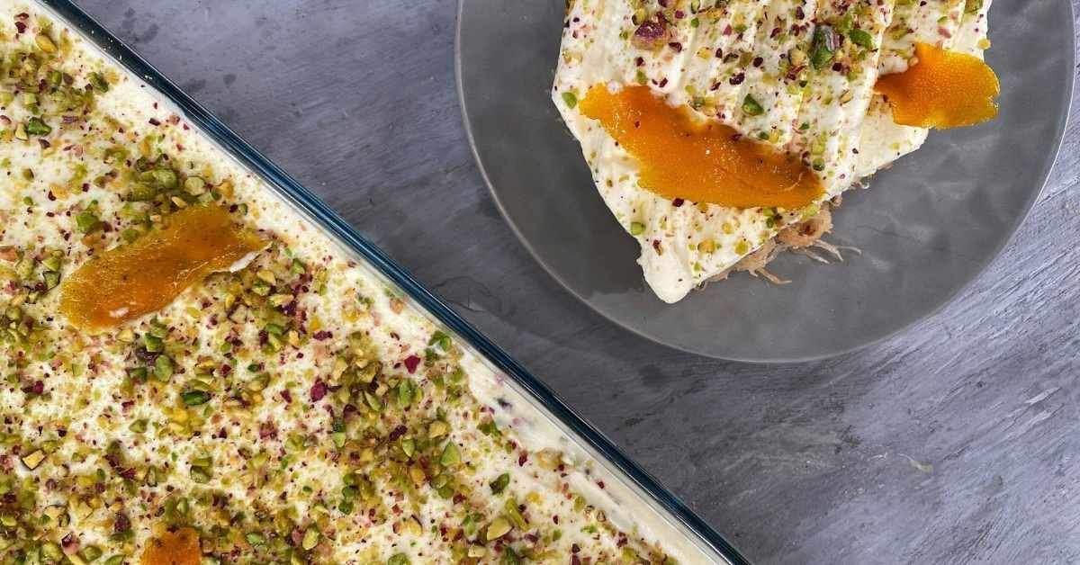 Εκμέκ με Σιμιγδαλένια Κρέμα Πορτοκαλιού | LAMBROS VAKIAROS Εκμέκ με Σιμιγδαλένια Κρέμα Πορτοκαλιού