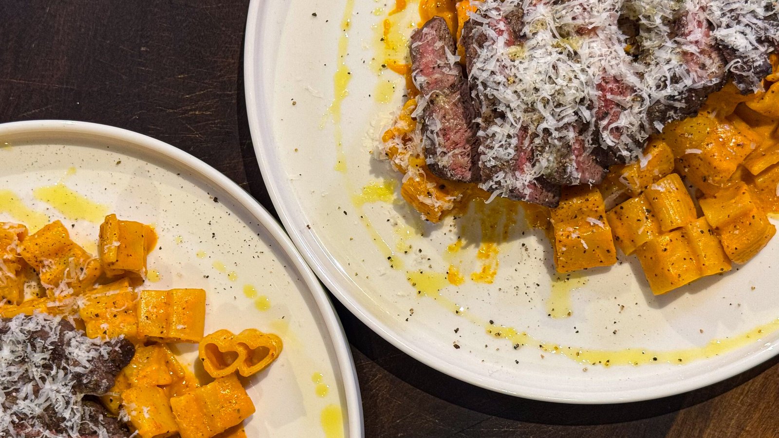 Ζυμαρικά Καρδιάς με Ψητές Πιπεριές & Tagliata