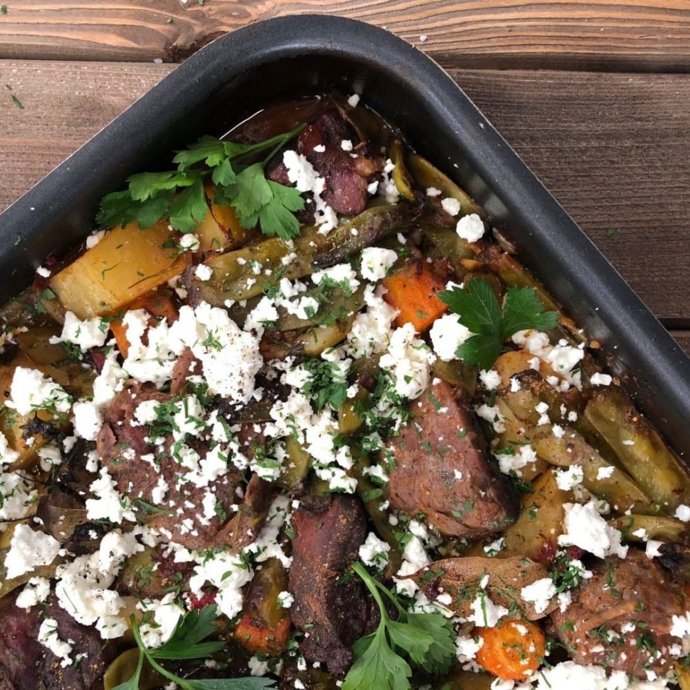 Φασολάκια στο φούρνο με μοσχάρι