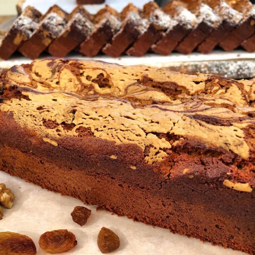 Νηστίσιμο κέικ με ταχίνι και καφέ