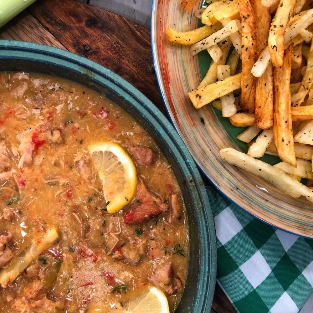 Χοιρινό Λεμονάτο Με Πατάτες Τηγανητές