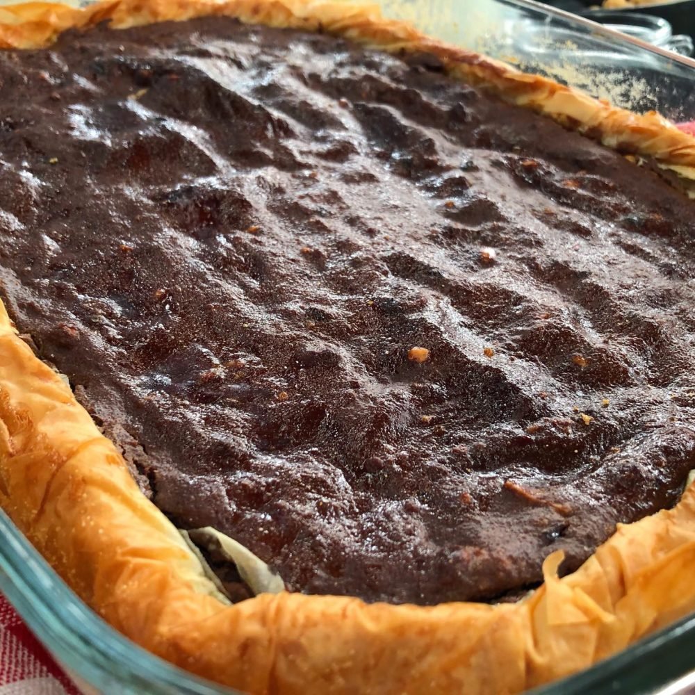 Σοκολατένια Γαλατόπιτα με φύλλο Κρούστας και Φουντούκια
