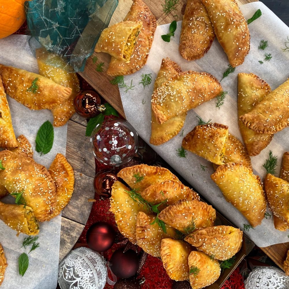 Πιτάκια Κουρού με Ψητή Κολοκύθα, Φέτα και Μυρωδικά