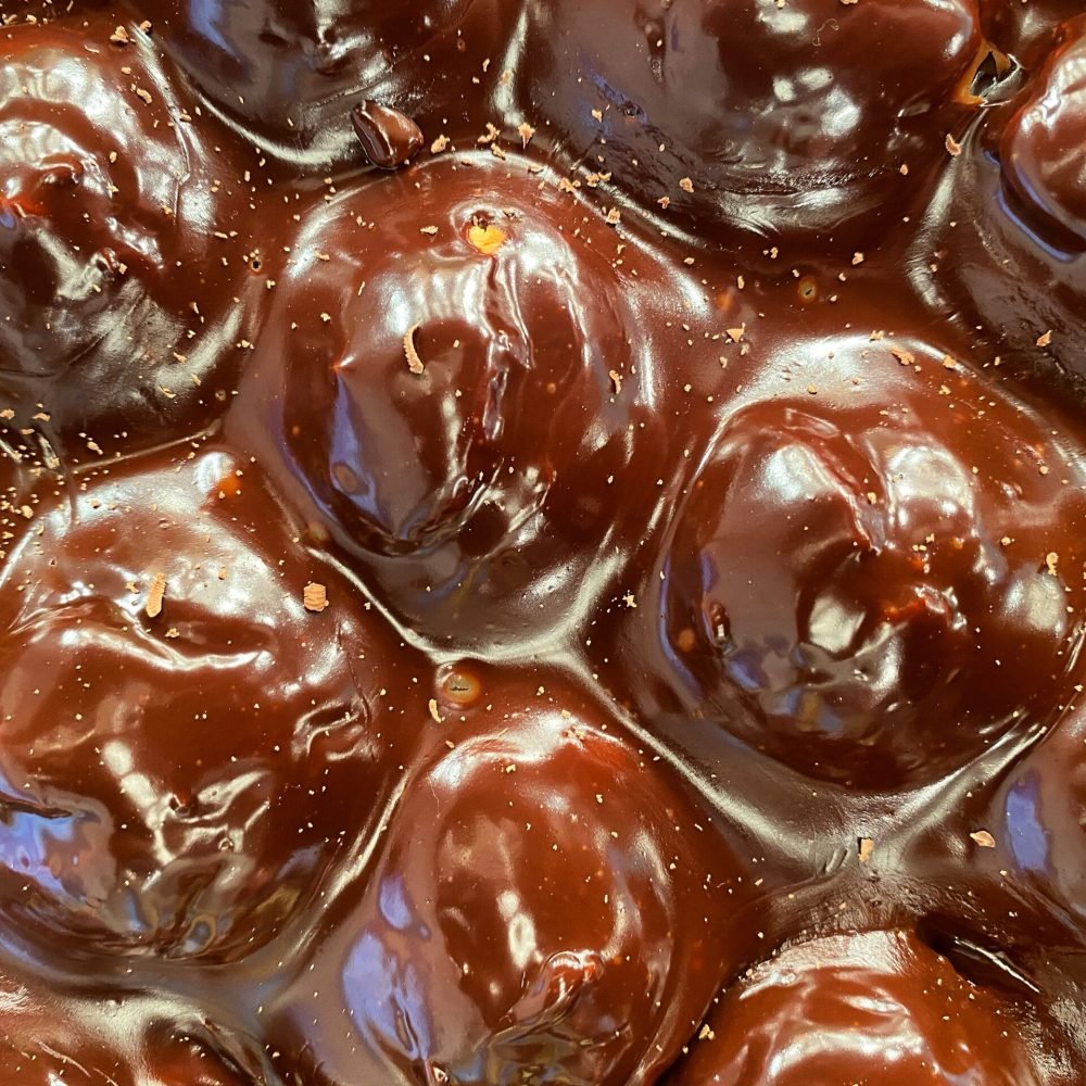 Προφιτερόλ με Κρέμα Σοκολάτας και Επικάλυψη Σοκολάτας