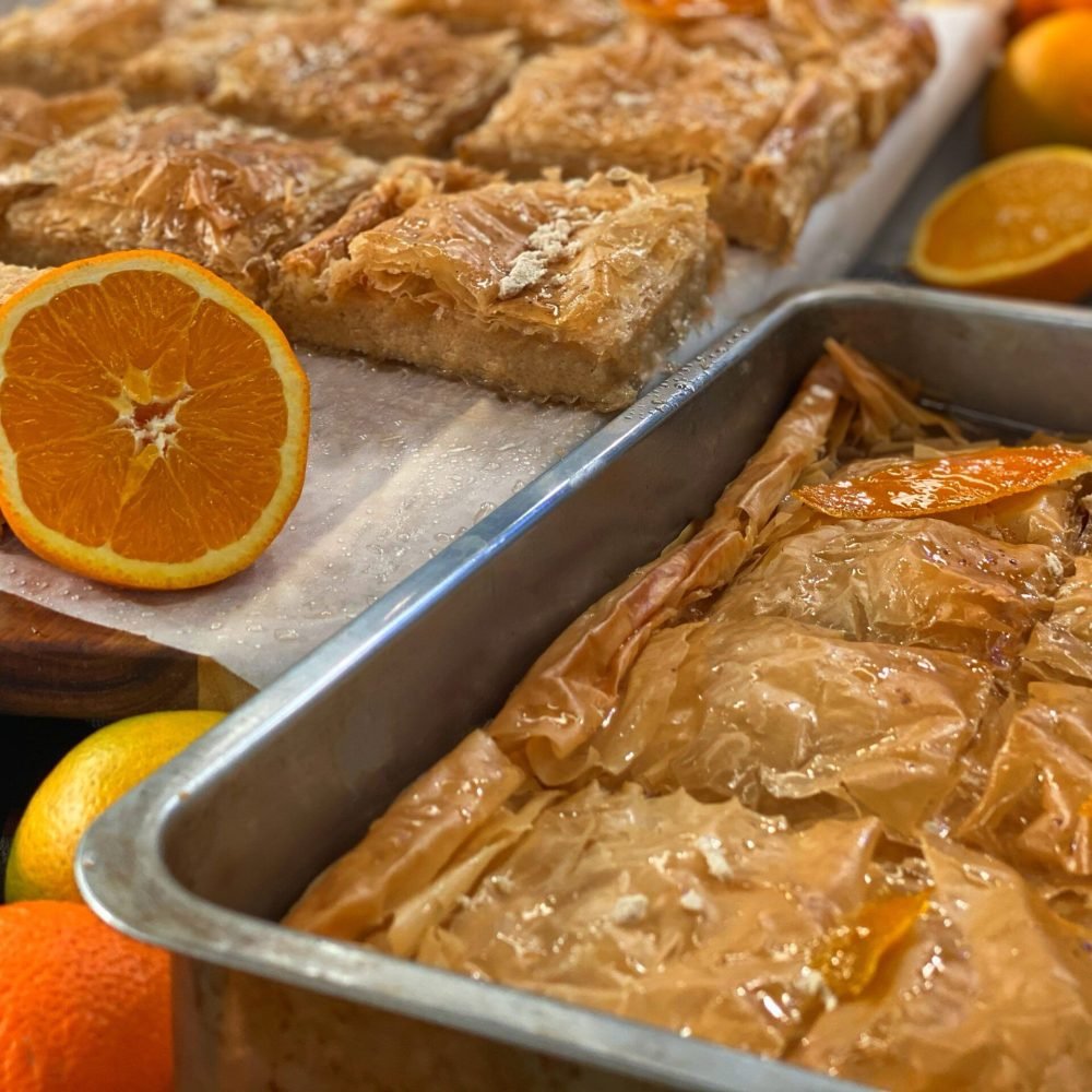 Γαλακτομπούρεκο με Κρέμα Χαλβά και Πορτοκάλι