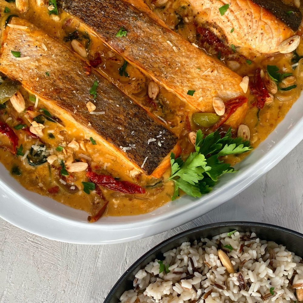 Ζουμερός Σολωμός Τοσκάνης με Άγριο Ρύζι