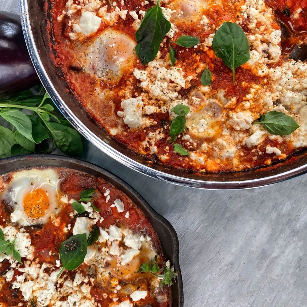 Μεσογειακό Shaksuka με Μελιτζάνες και Φέτα