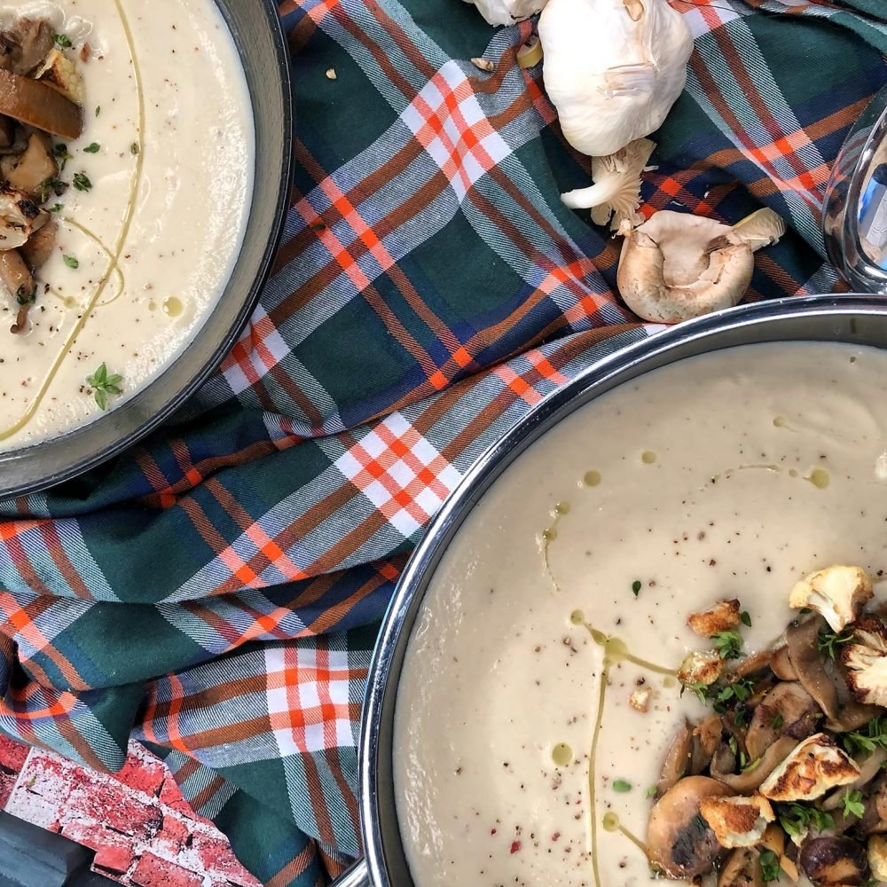 Σούπα Βελουτέ με Κουνουπίδι και σωτέ Μανιτάρια | Λάμπρος Βακιάρος